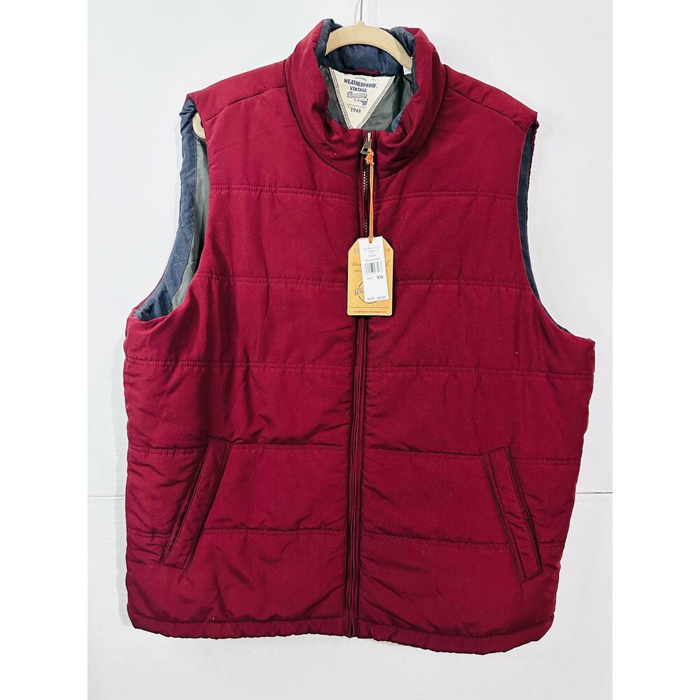 NWT Weatherproof Vintage Men's Windsor Wine Puffer Vest Size XXL